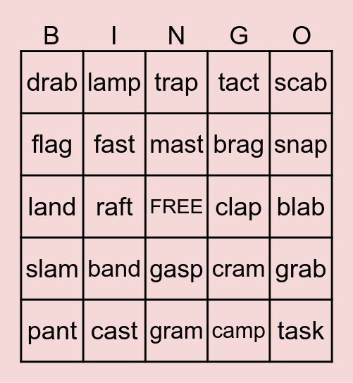 Short A Advanced: UFLI 35c Bingo Card
