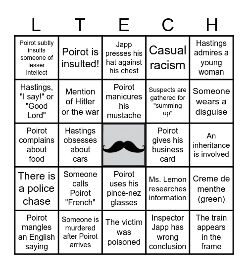 Poirot Bingo Card