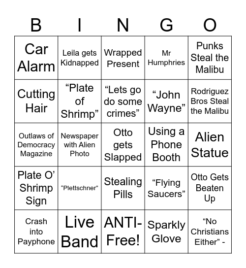 Repo Man - Round 2 Bingo Card
