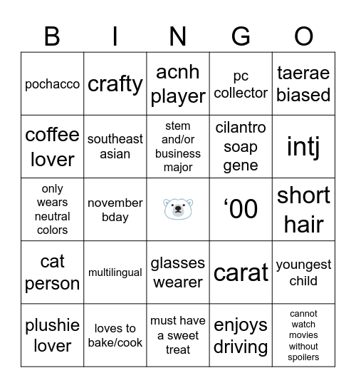 pkism 🐻‍❄️ Bingo Card