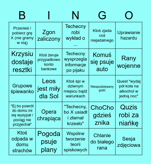 Witamy na Zlocie Bingo Card