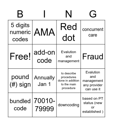Bingo Chapter 19 Bingo Card