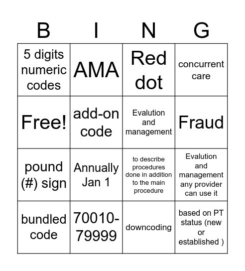 Bingo Chapter 19 Bingo Card