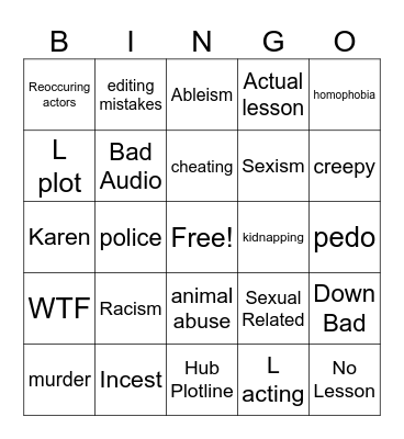 Tomorrow's Teachings Bingo Card
