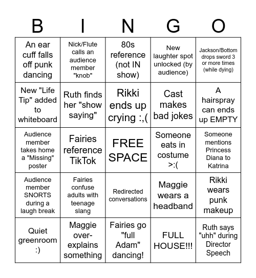 Midsummer Bingo Card