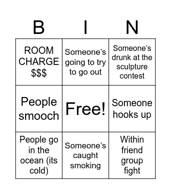 BEACH BINGO Card