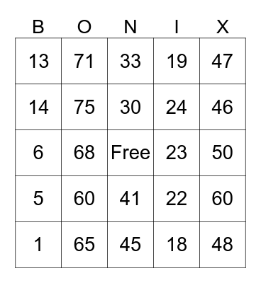 And Bo Nix was his name-o Bingo Card