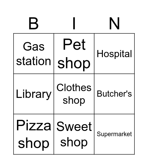 Our Town! Bingo Card