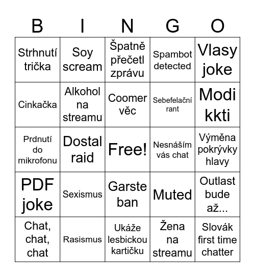 Yakob stream Bingo Card