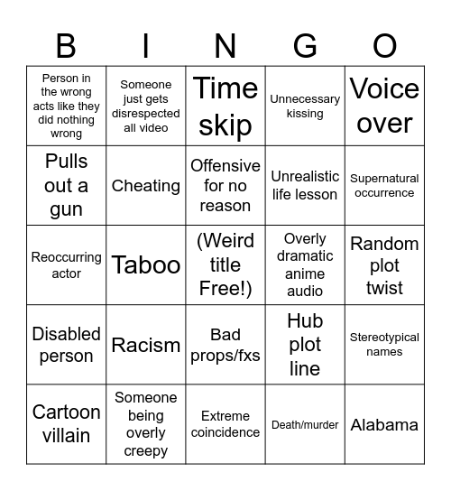 Tomorrow’s teachings bingo Card