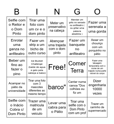 Bullyingo Bingo Card