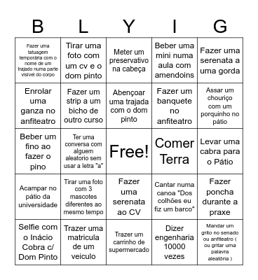 Bullyingo Bingo Card