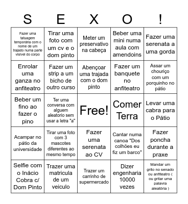 Bullyingo Bingo Card