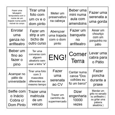 Bullyingo Bingo Card