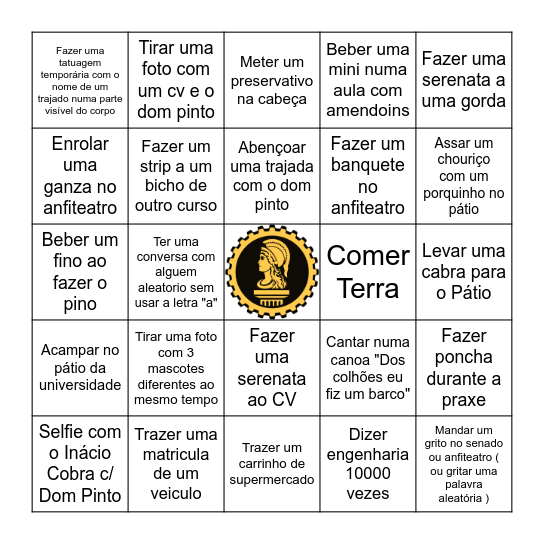 Bullyingo Bingo Card