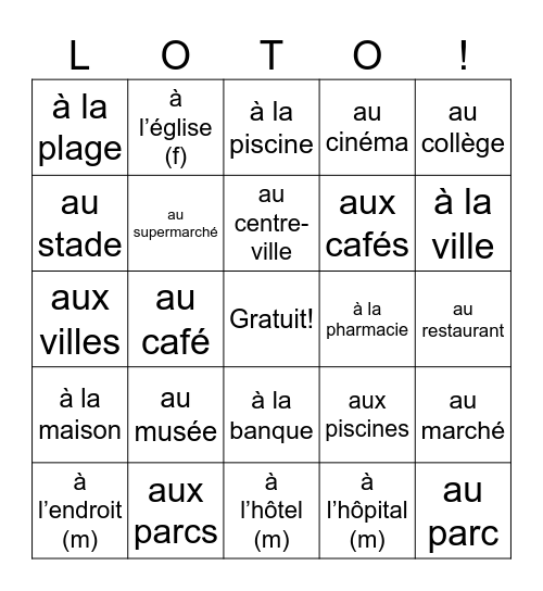 En Ville Bingo Card