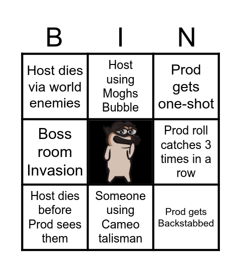 Prod PvP Bingo All 8 for Bingo! Bingo Card