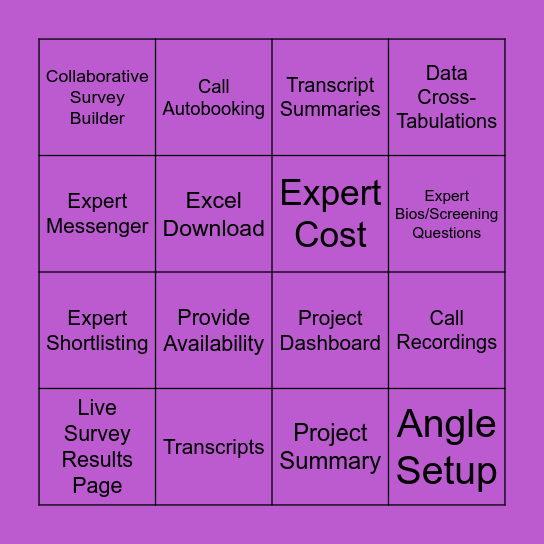 Platform Demo Bingo! Bingo Card