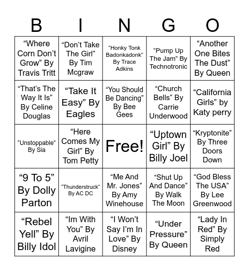 #4 Musical Bingo Card