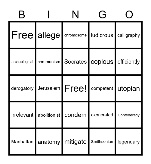 Shayan Bingo Card