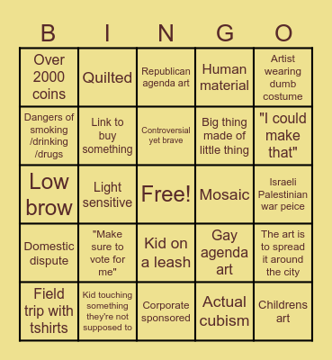 Artprize Bingo Card