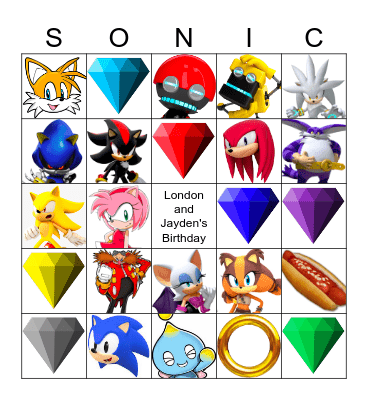 Sonic Bingo Card