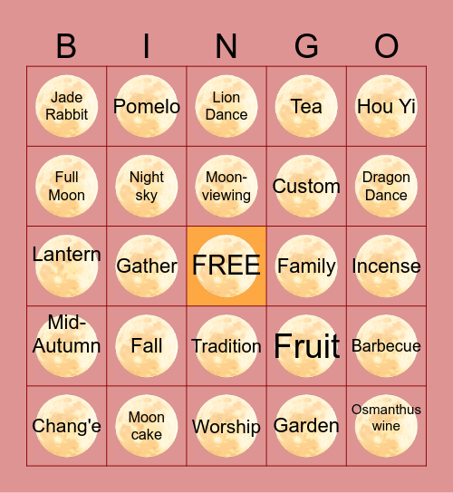 Mid-Autumn Bingo Card