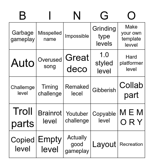 idk Bingo Card