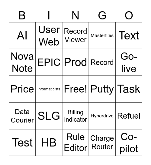 Resolute BINGO Card