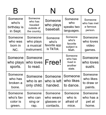 Get-to-Know-You Bingo Card