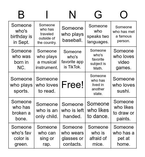 Get-to-Know-You Bingo Card