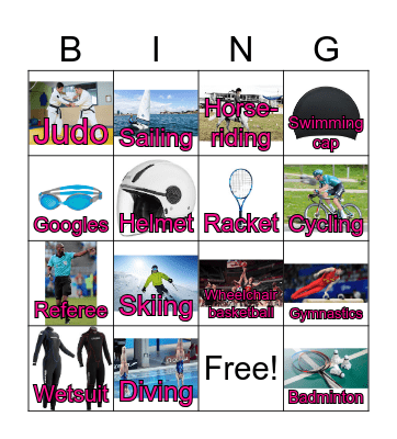 Sport- U7 Bingo Card