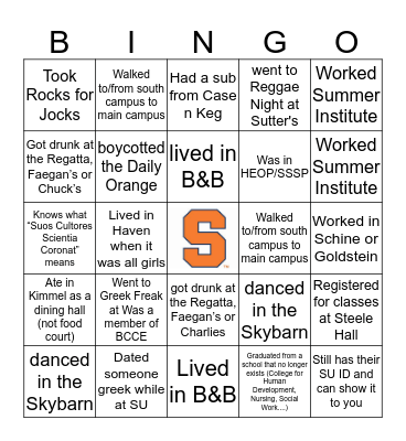 DC Orange and Blue BBQ 2016 Bingo Card