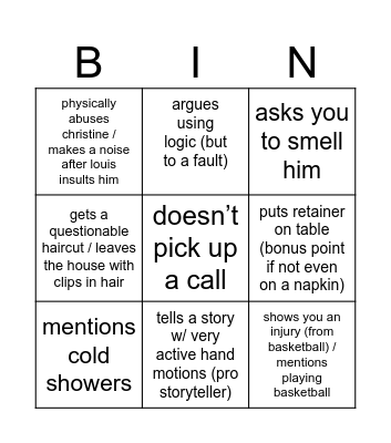 andy Bingo Card