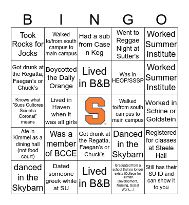 DC Orange and Blue BBQ 2016 Bingo Card