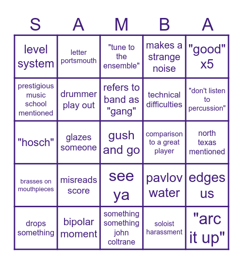 GREG HALL BINGO Card