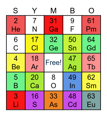 SYMBO CARD Bingo Card