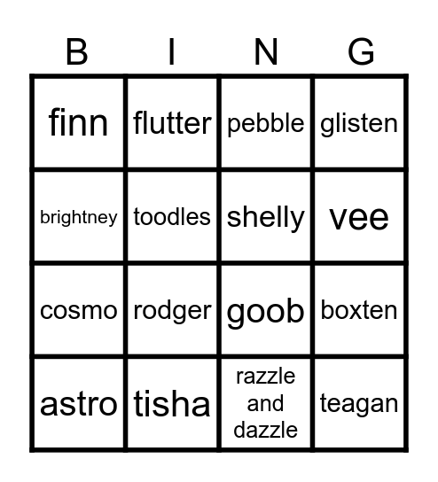 dandy's world toons Bingo Card