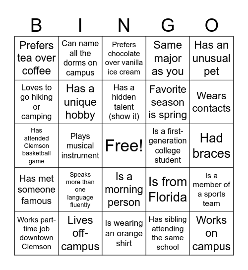 The First to Know! Bingo Card