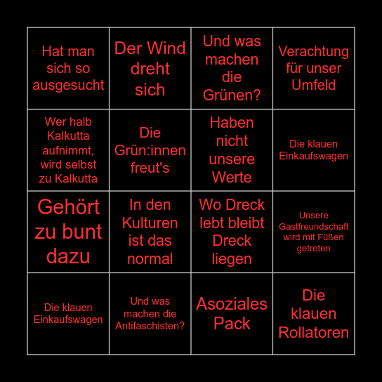 Faschisten Bingo Card