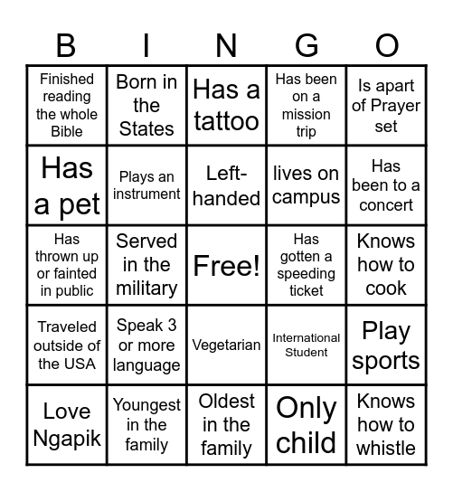 MSF ULTIMATE BINGO Card