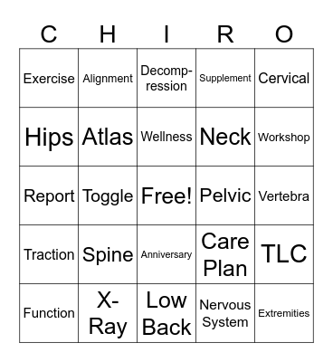 Lifetime Family Wellness Bingo Card