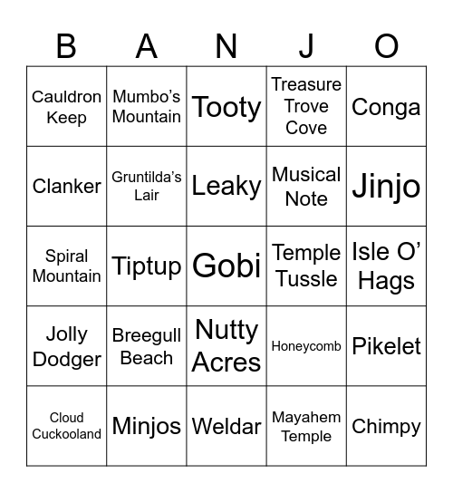 Cobalt [Round 2] Banjo-Kazooie Bingo Card