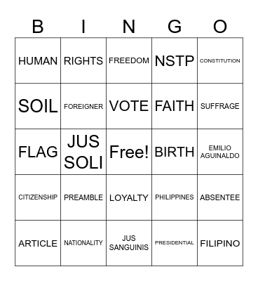 CWTS Bingo Card