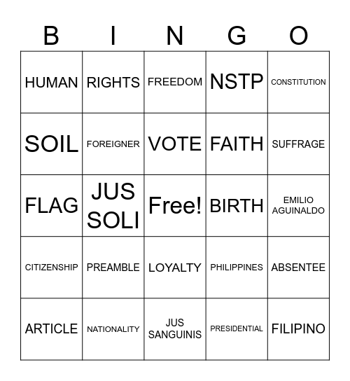 CWTS Bingo Card