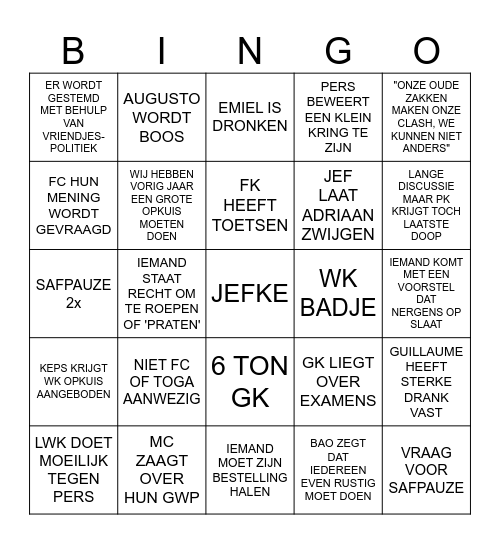 DOOPCONVENT 2425 Bingo Card