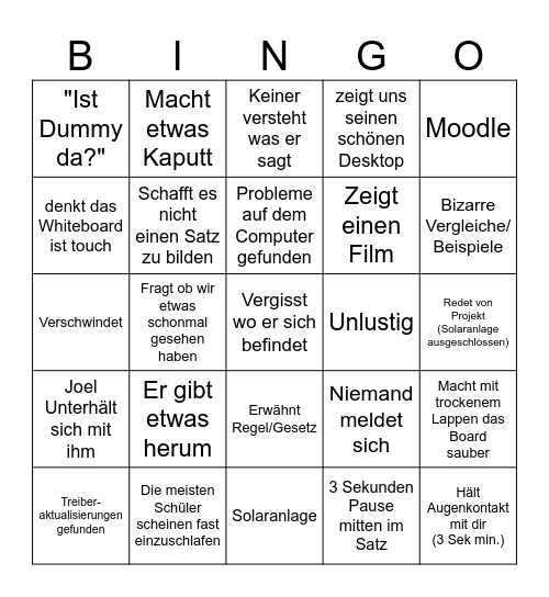 Klaus-Dieter Bingo Card