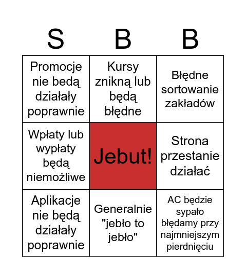 Nju updejt/ficzer from SBB Bingo Card