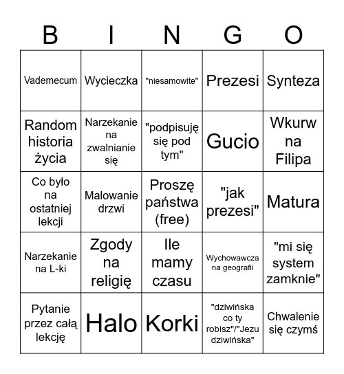 Bingo Ignoranta Bingo Card