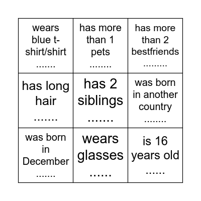 FIND SOMEONE WHO Bingo Card